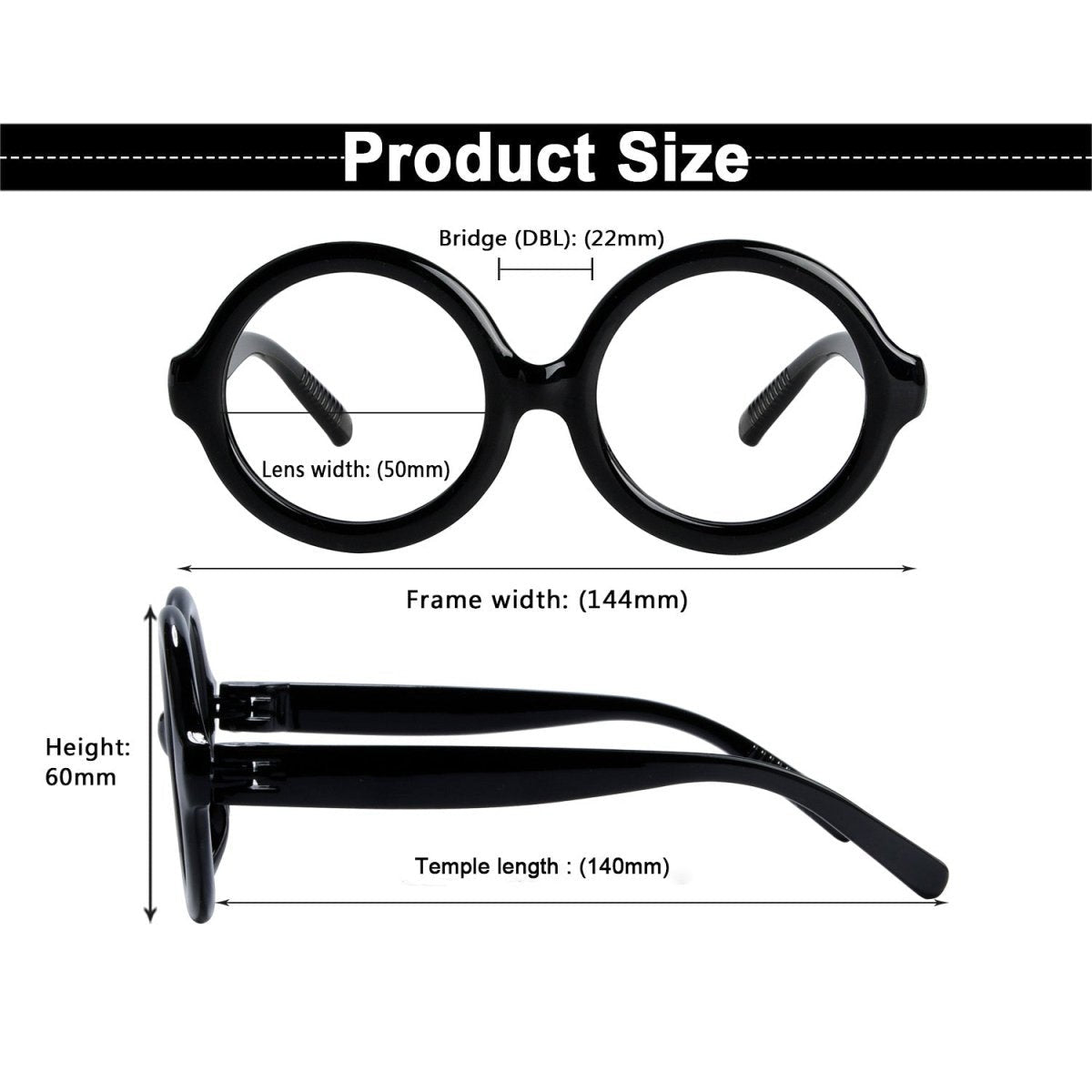 Prescription Eyeglasses Oversize Round Metalless Screwless Spec Women eyekeeper