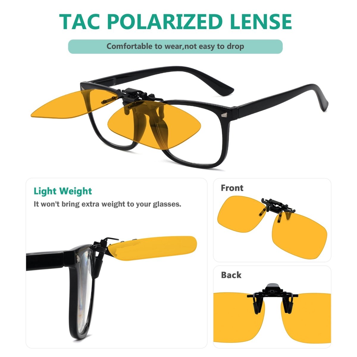 Polarized Clip-on Flip up Night Driving Glasses JQ3 (58MMX40MM)eyekeeper.com