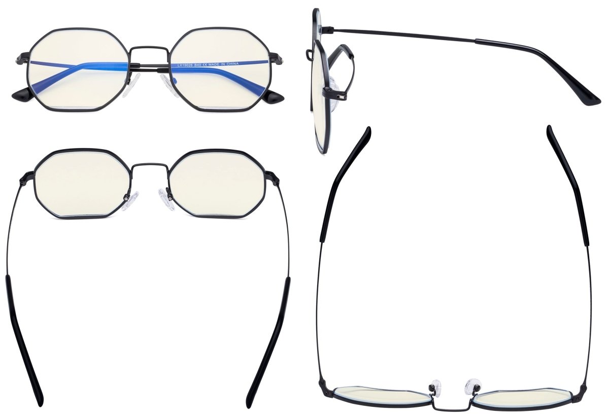 Polygon Design Blue Light Filter Eyeglasses LX19026-BB40eyekeeper.com