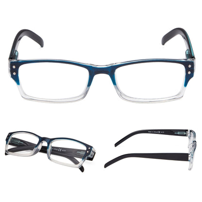 Classic Reading Glasses Blue Transparent 3-R012
