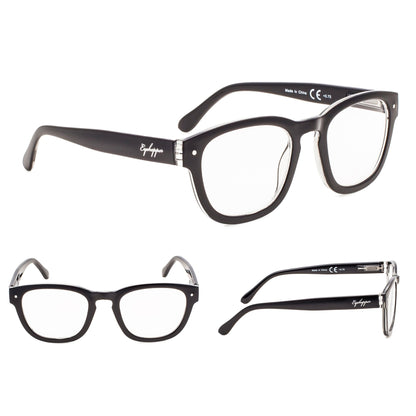 Vintage Square Reading Glasses Black 3-R089