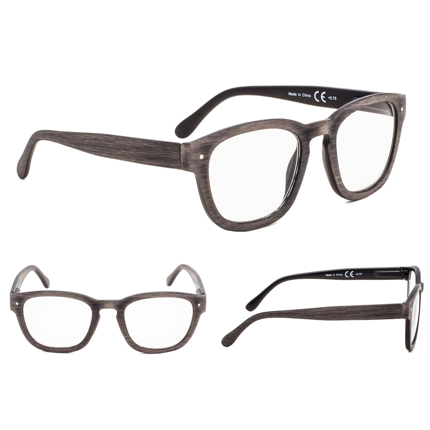 Vintage Square Reading Glasses Grey 3-R089
