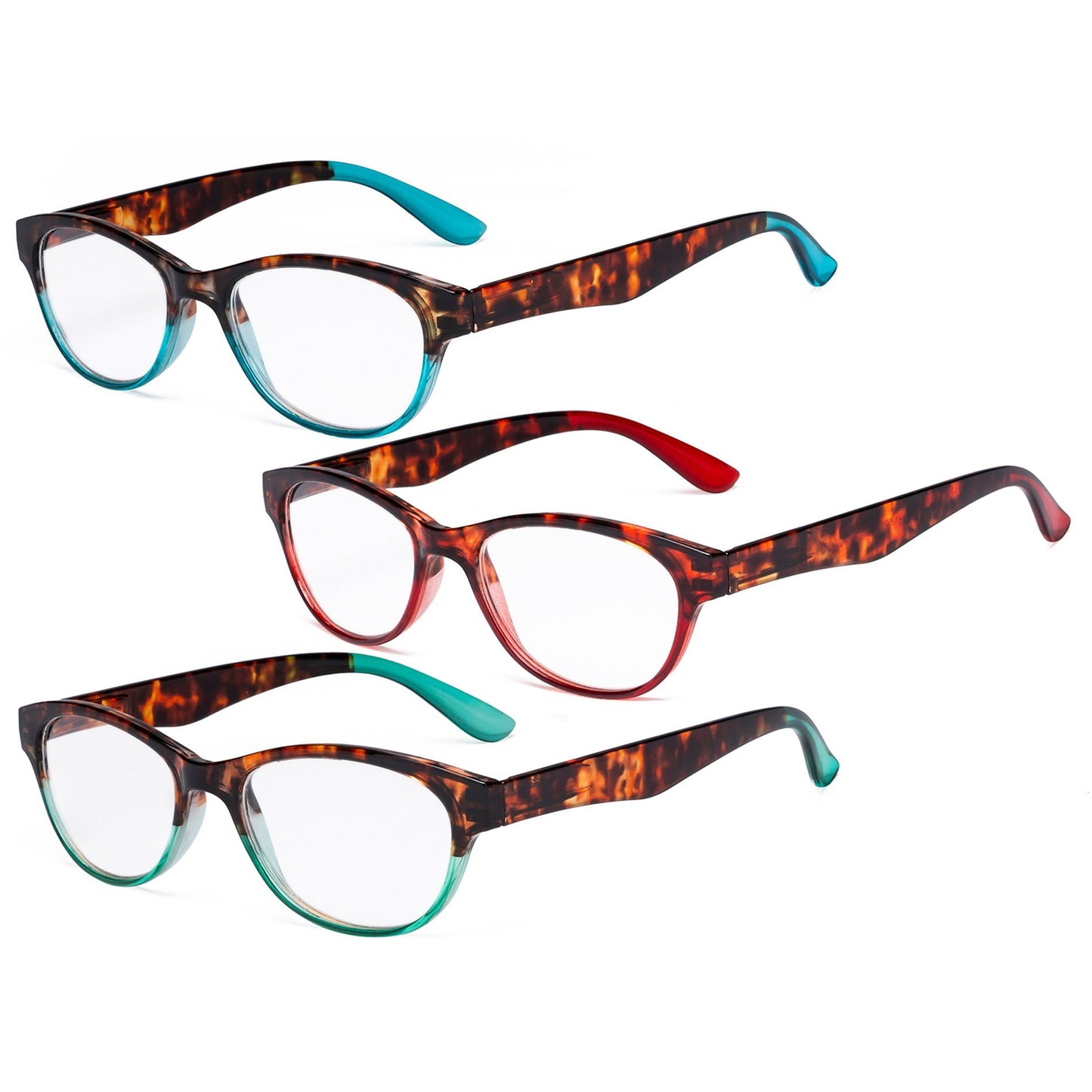 3 Pack Distinctive Cat Eye Reading Glasses for Women R074D