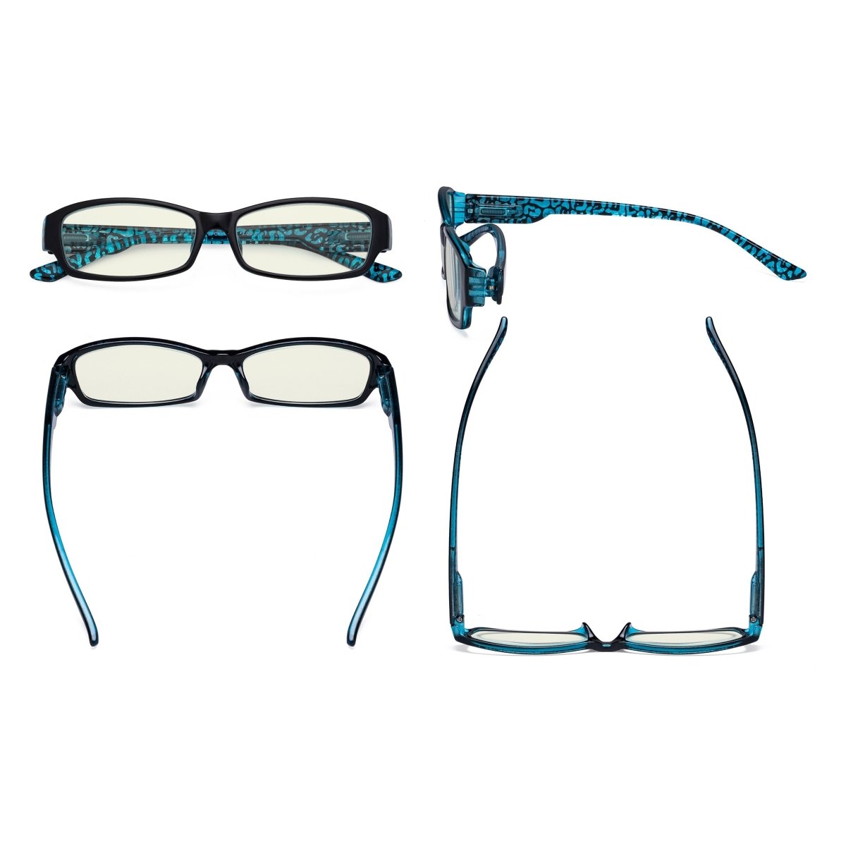 Rectangle Blue Light Filter Eyeglasses Women UVR9105eyekeeper.com