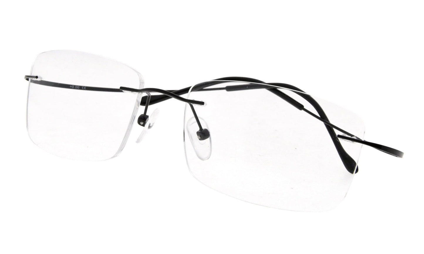 Rimless Reading Glasses Rectangle Readers Stylish Men R1509