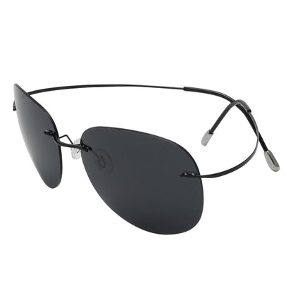 Rimless Titanium Frame Polarized Sunglasses S1501eyekeeper.com