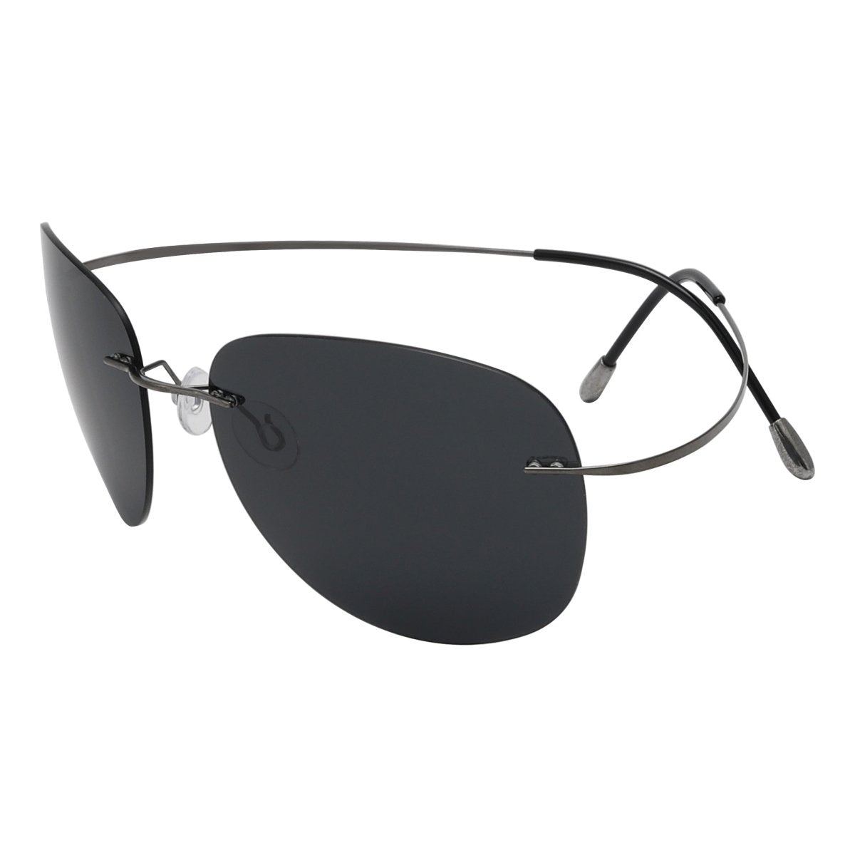 Polarized Rimless Titanium Frame Sunglasses Women Men eyekeeper