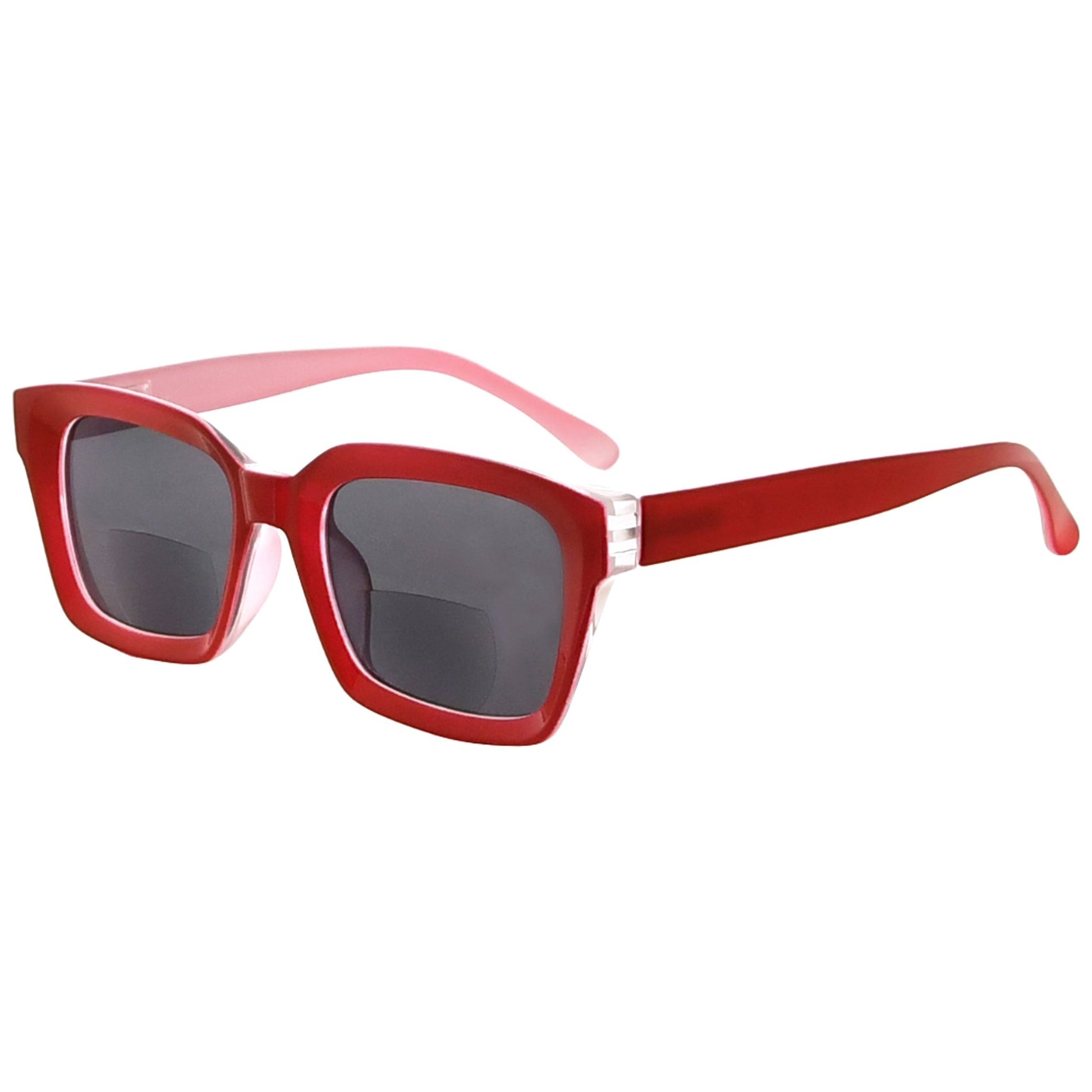 Square Bifocal Sunglasses Red SBR9106