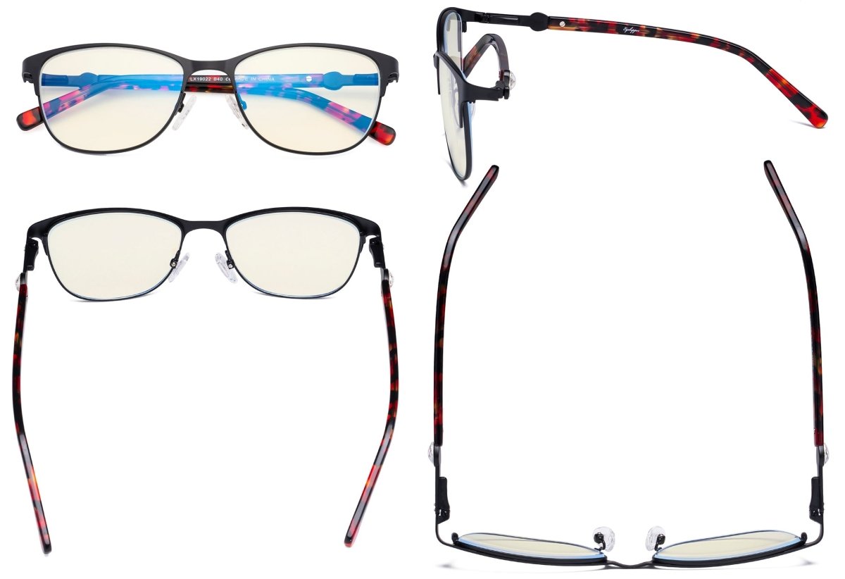 Square Blue Light Filter Eyeglasses for Women LX19022-BB40eyekeeper.com