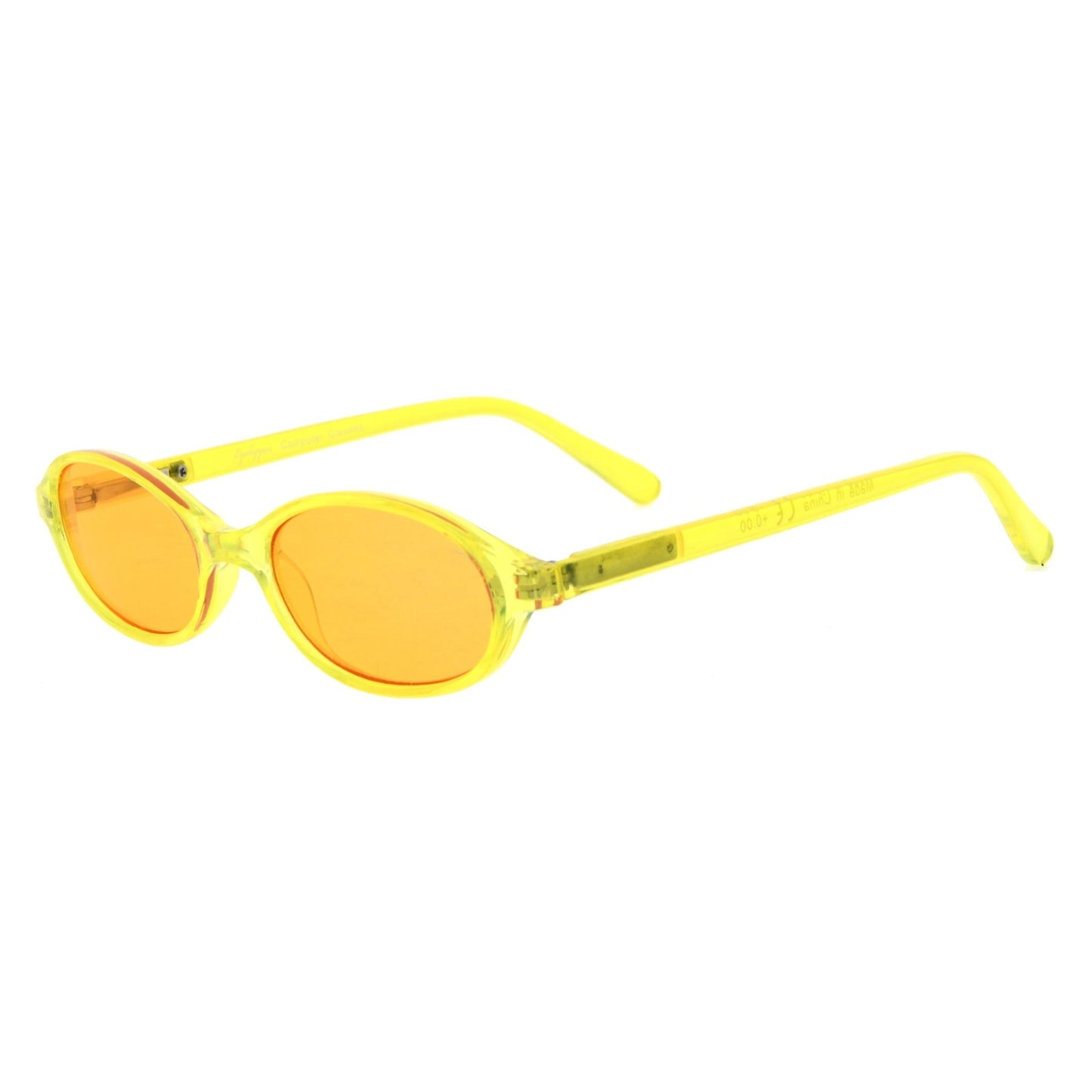 Stylish Oval Computer Eyeglasses for Kids Yellow DSK01