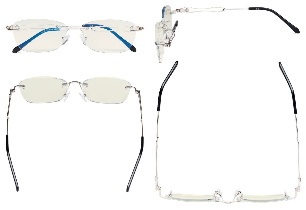 Stylish Rimless Blue Light Blocking Reading Glasses LX17018
