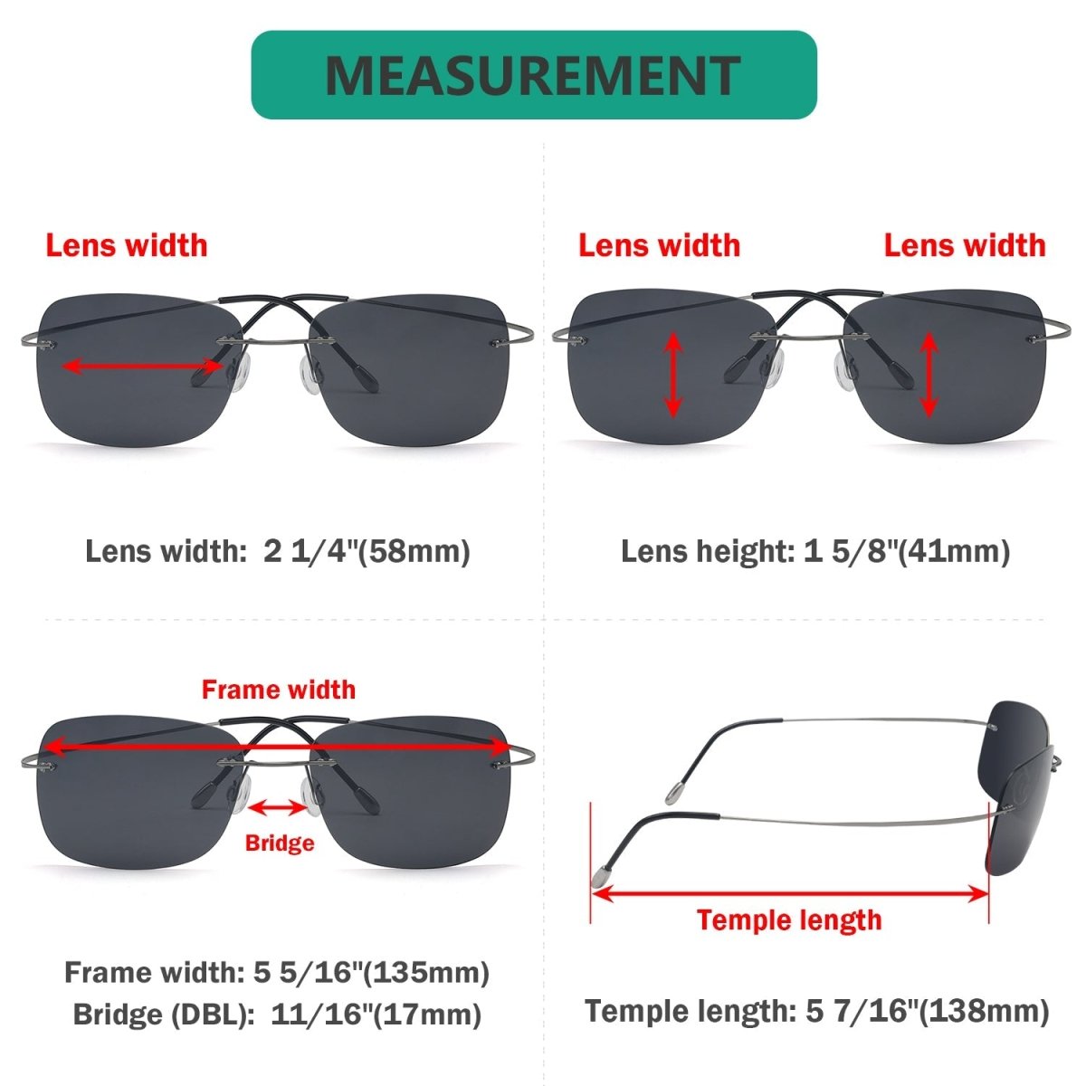 Stylish Rimless Titanium Frame Polarized Sunglasses S1503eyekeeper.com