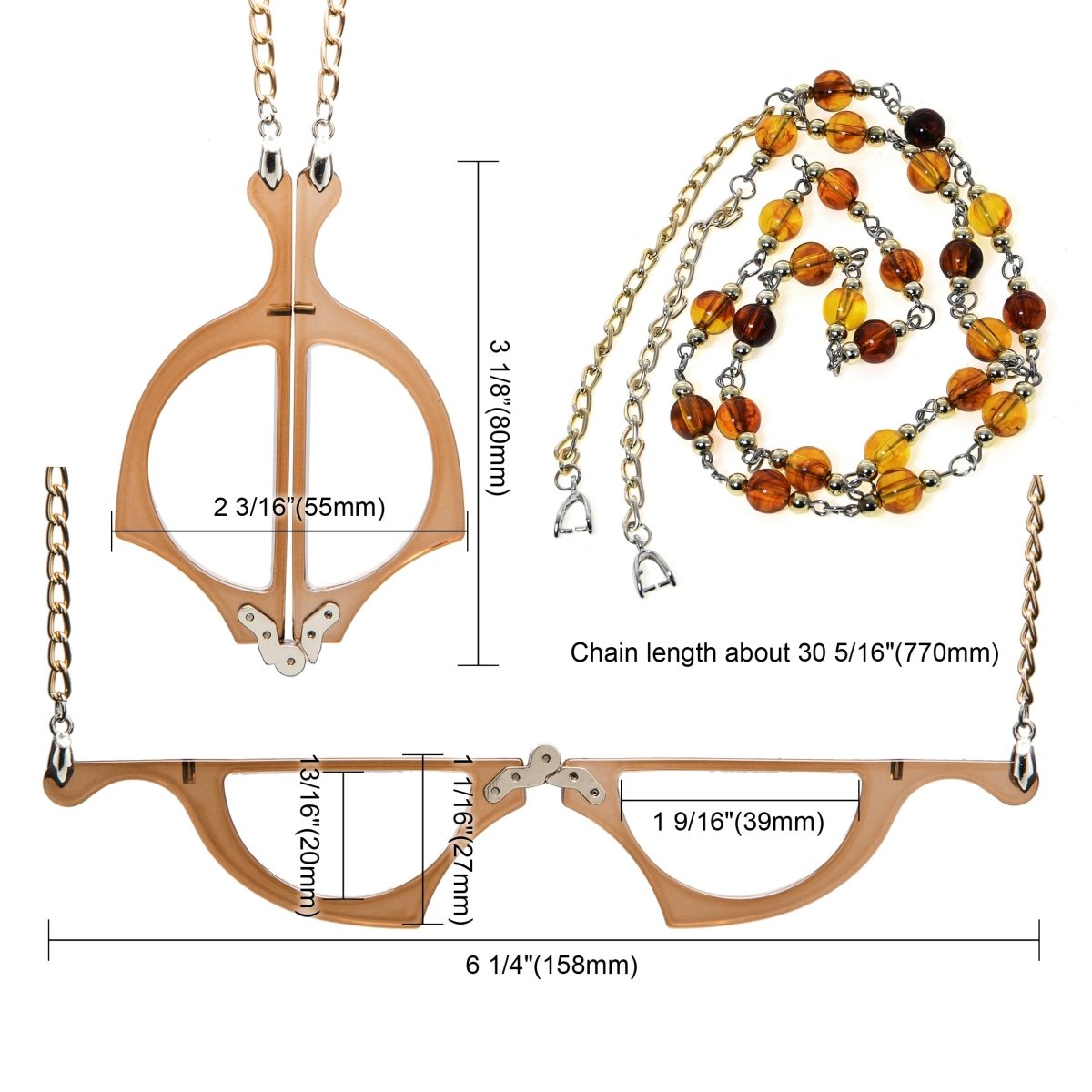 Necklace to hold reading glasses on sale