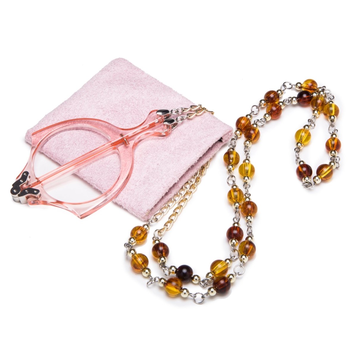 Handhold Folding Reading Glasses with Chain for Women