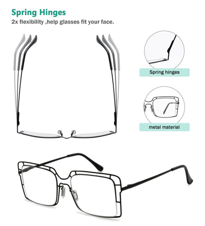 Thin Metal Hollow Frame Reading Glasses R2301eyekeeper.com