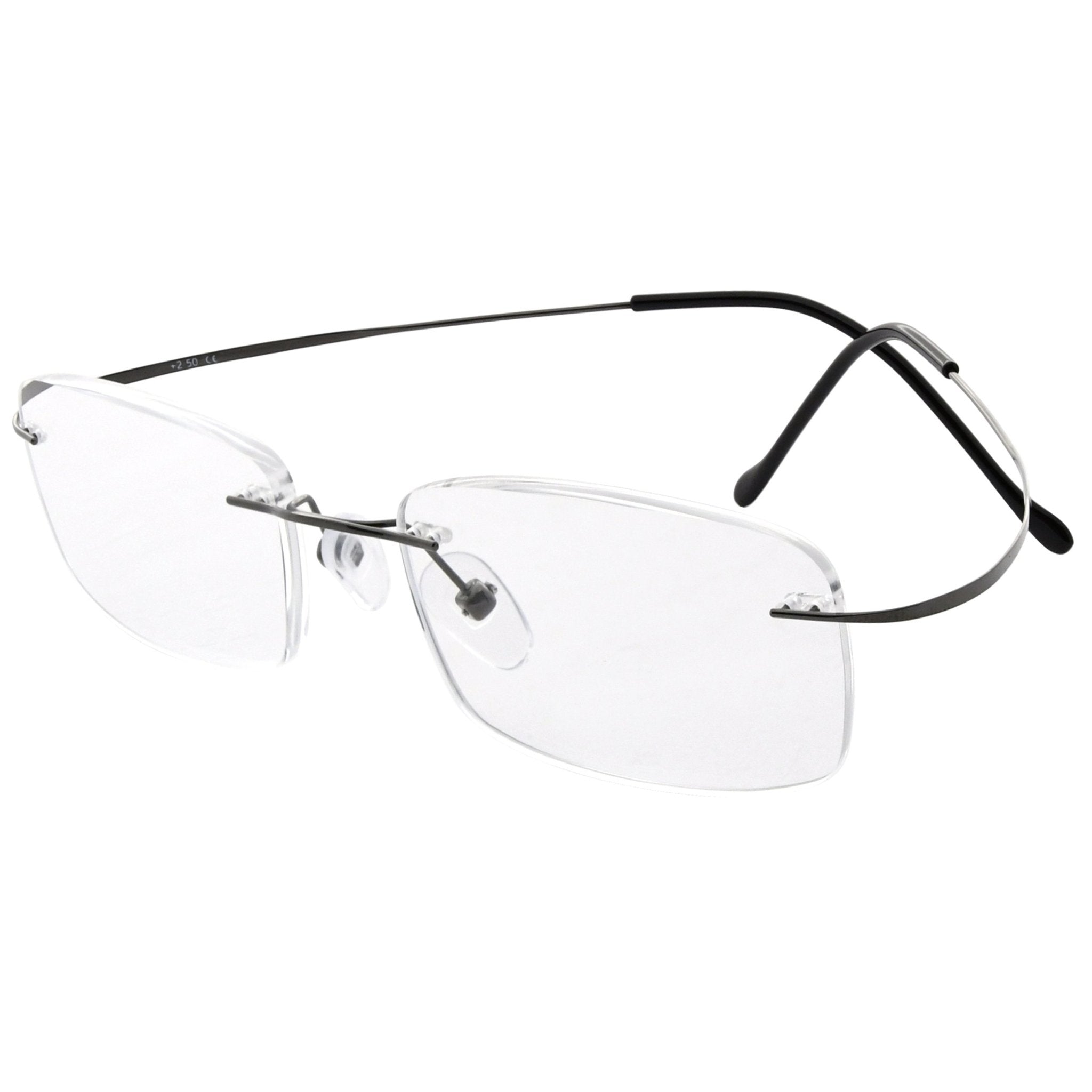 Titanium Rimless Reading Glasses Foldable Arms Readers Women Men