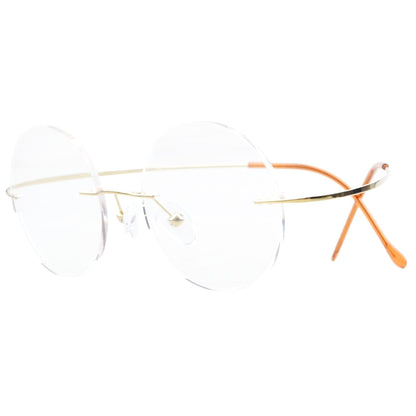 Titanium Rimless Round Eyeglasses 48mm Circle Frame R15028
