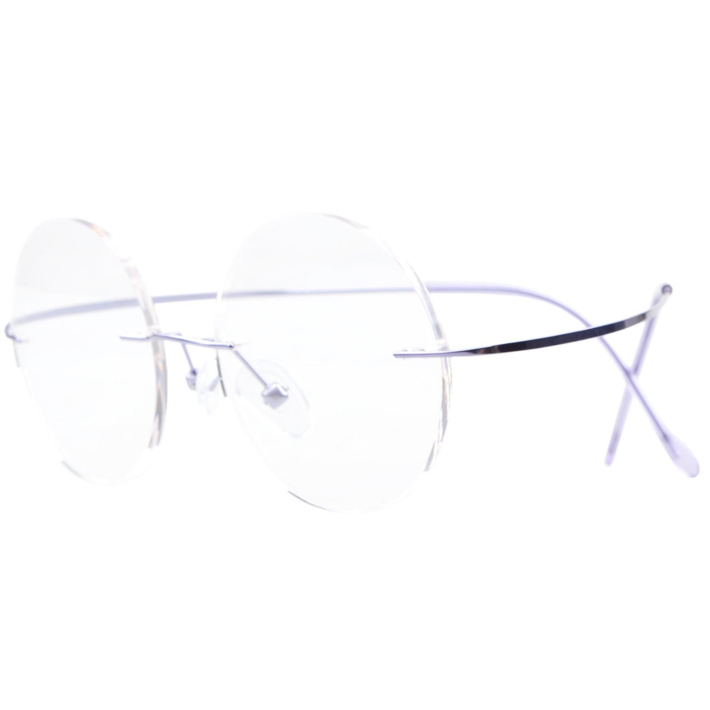 Titanium Rimless Round Eyeglasses 48mm Circle Frame R15028