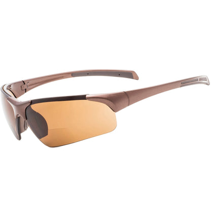 Half-rim Bifocal Sunglasses Pearly Brown TH6186