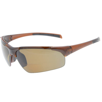 Half-rim Bifocal Sunglasses Brown TH6186
