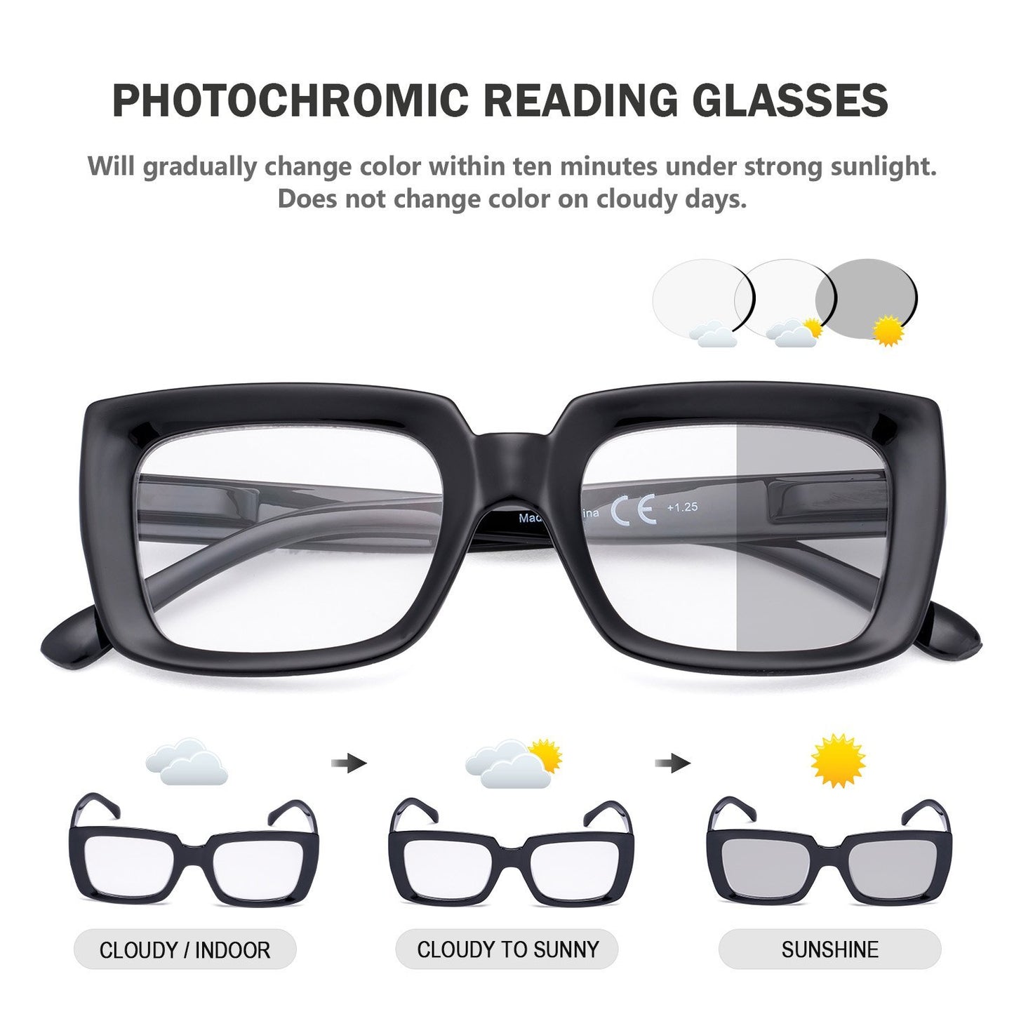 Square Transition Photochromic Readers BS9107