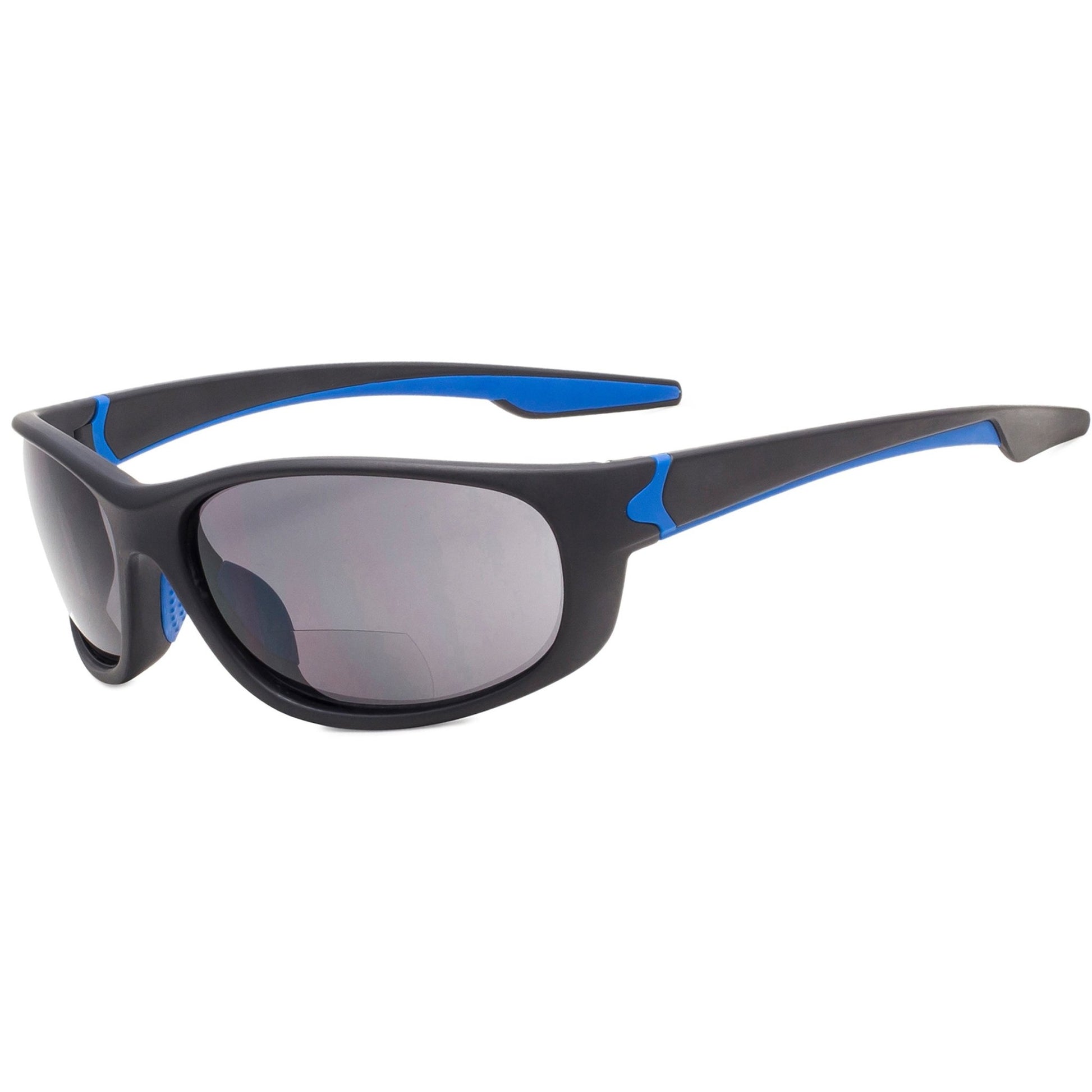 Unbreakable Sports Bifocal Sunglasses Matte Black Blue TH6145