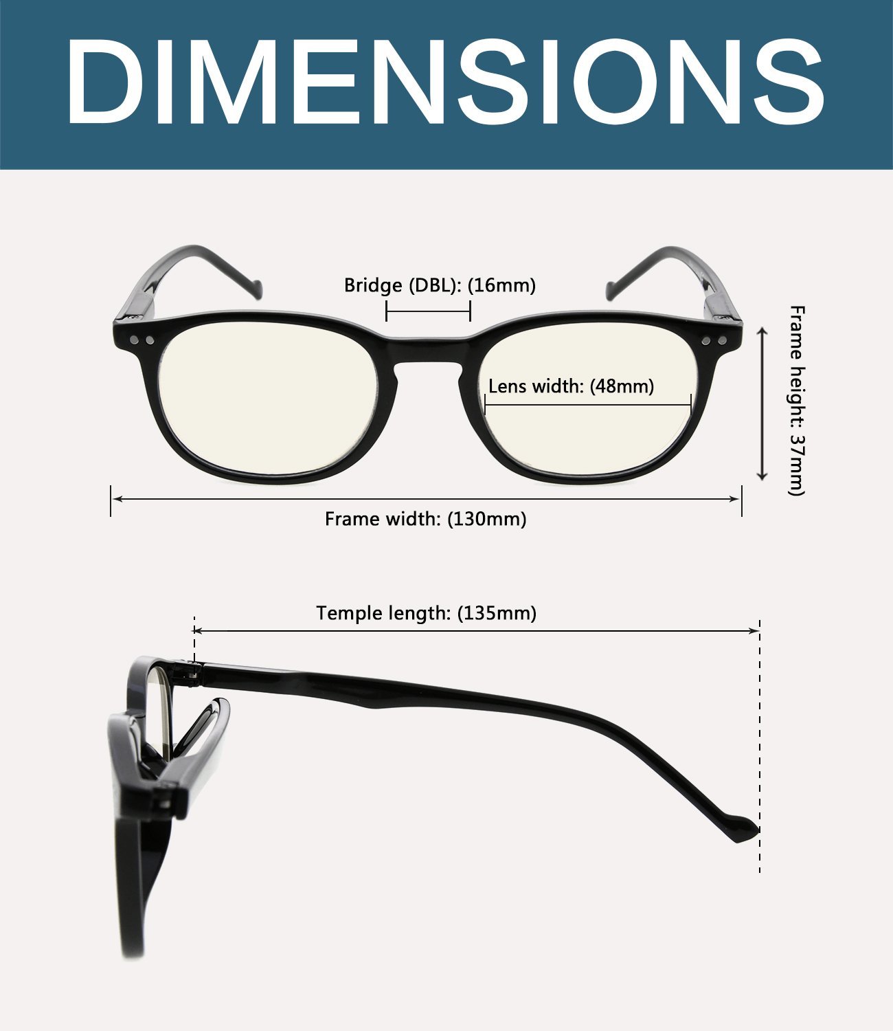 Blue Light Blocking Reading Glasses Dimension