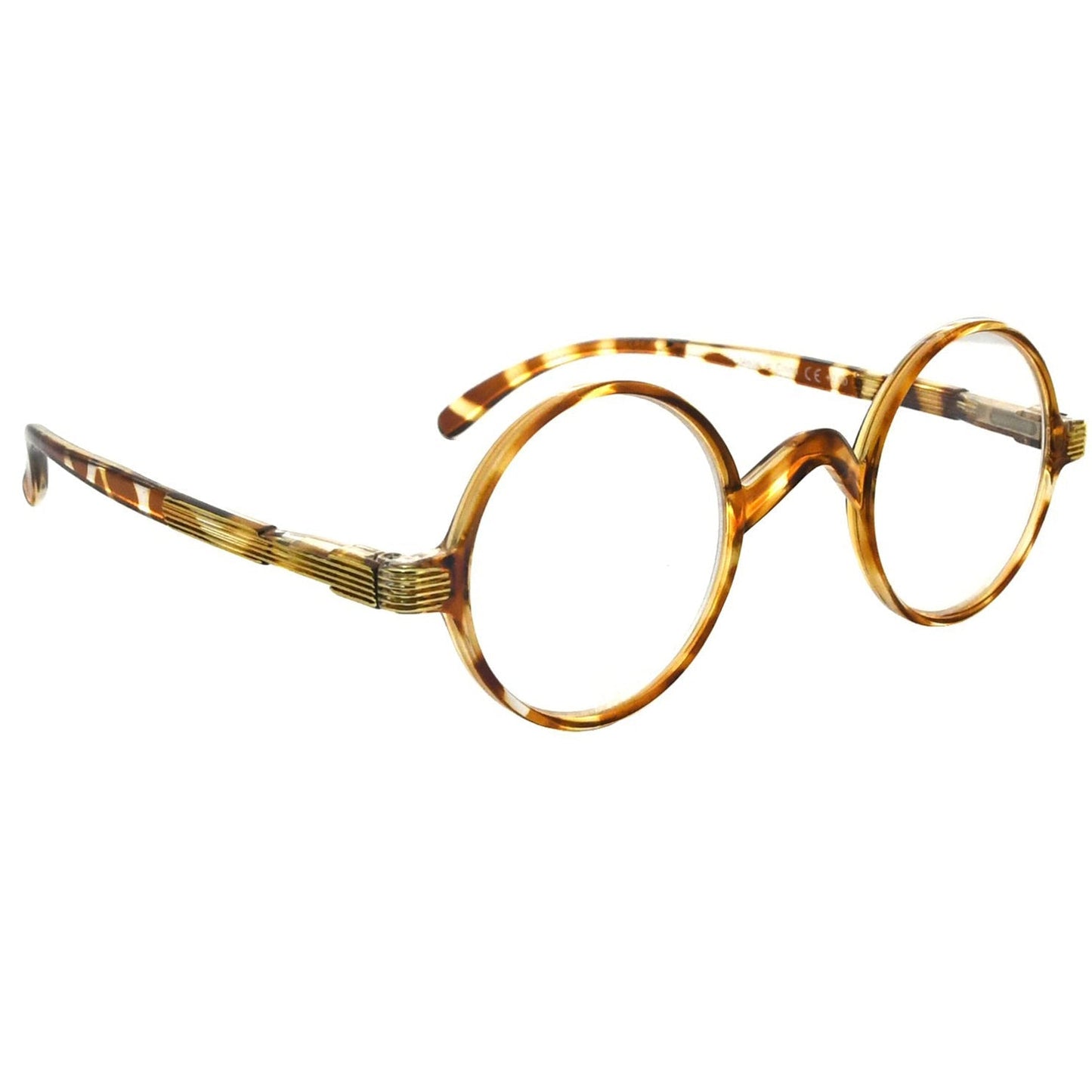 Round Reading Glasses Clear Tortoise 5-R077B