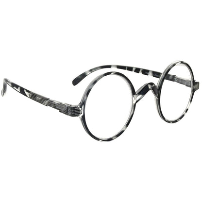 Round Reading Glasses Black White 5-R077B