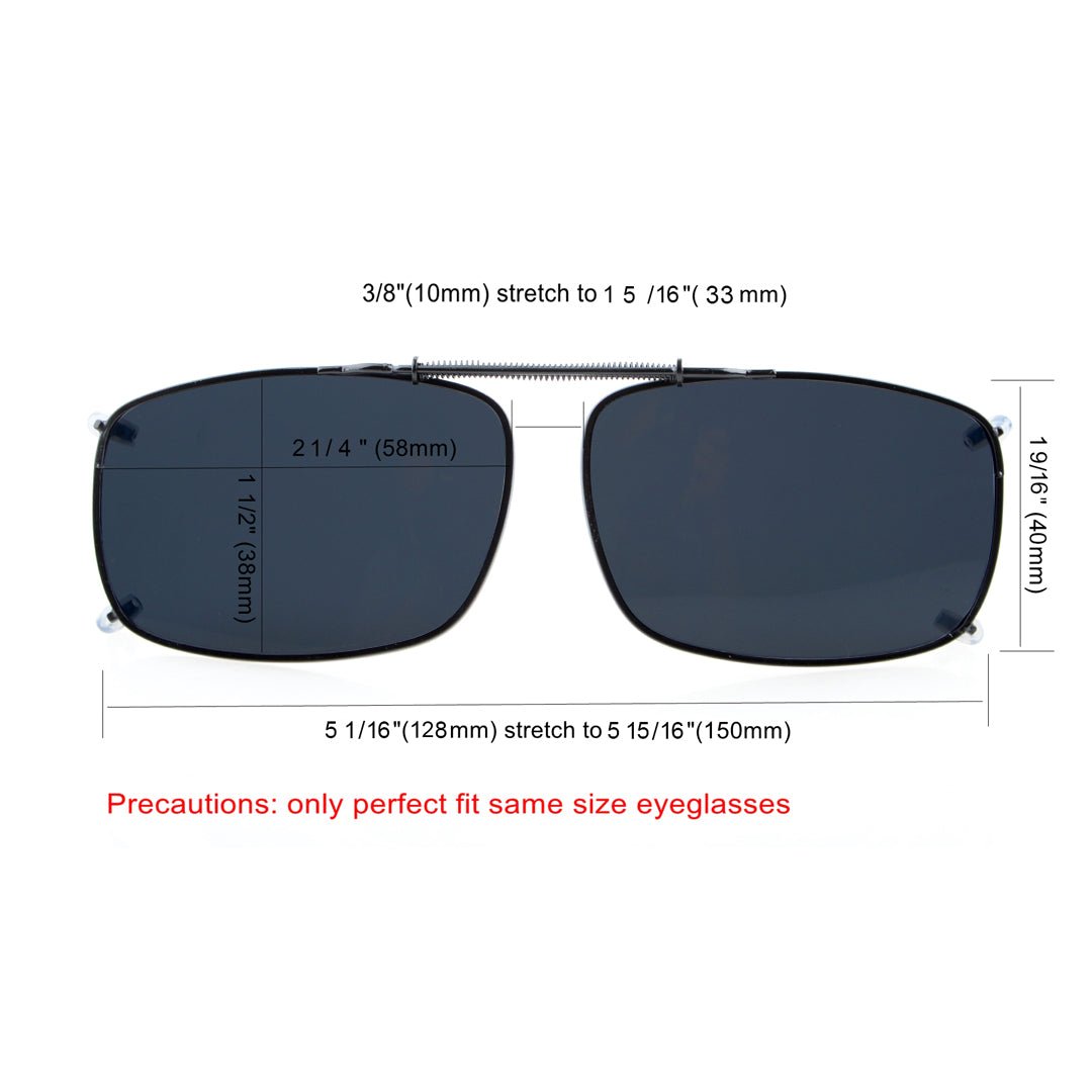 Amazon.com: 3 Solar Shield Clip-on Polarized Sunglasses Size 56 rec 1 Black  Full Frame New : Clothing, Shoes & Jewelry